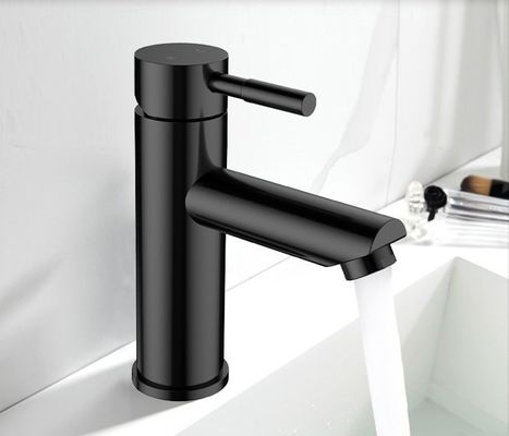 Faucet อ่างล้างหน้าสแตนเลสสีดำไร้สารตะกั่วสวมโลโก้ที่กำหนดเองทน